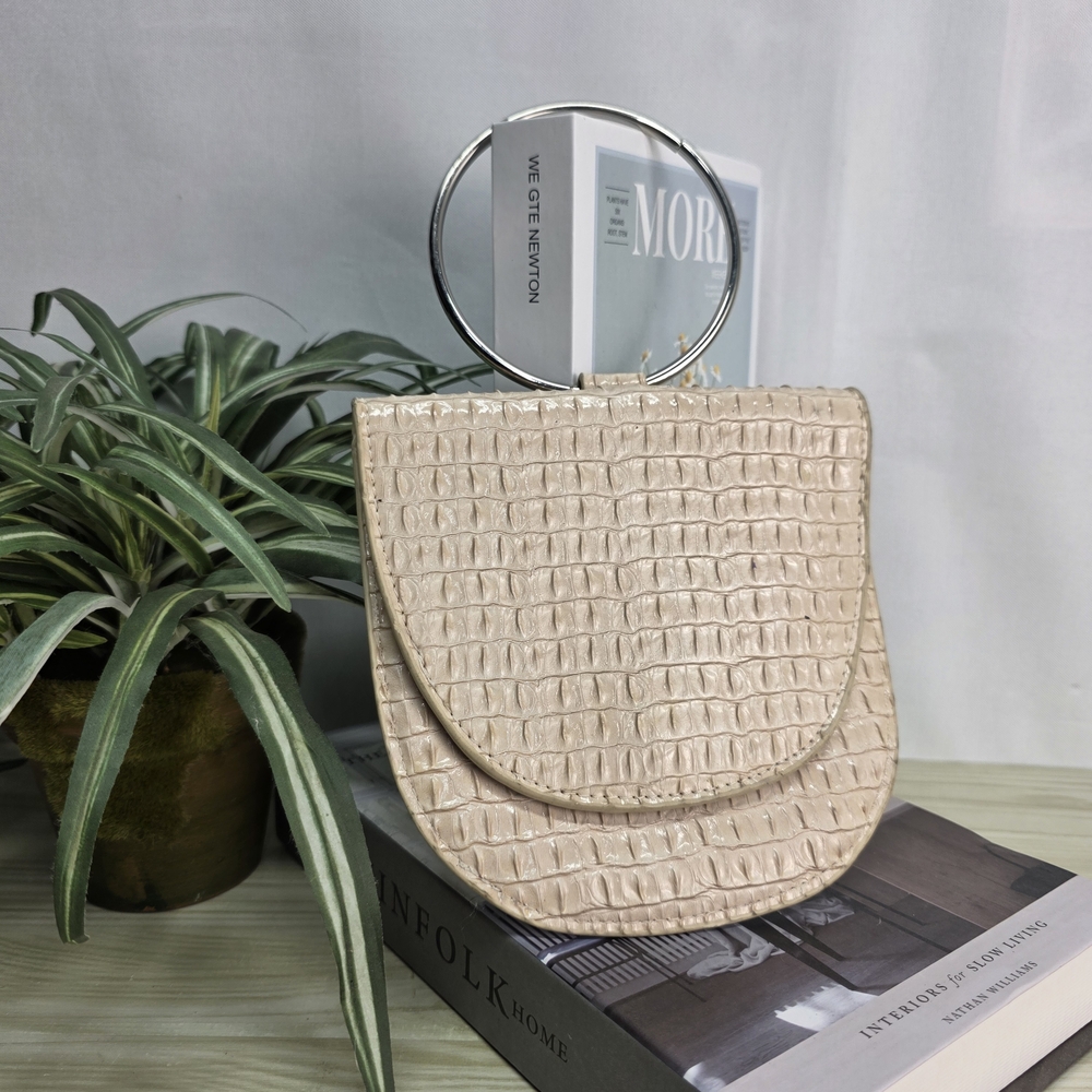3/$15 Urban Outfitters Elegant Cream Croc-Embossed Women Bag